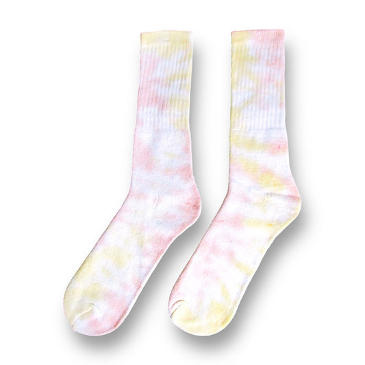 Orange & Yellow Crumple Tie Dye Socks