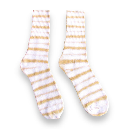 Brown Striped Tie Dye Socks