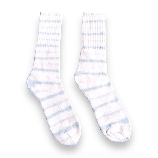 Cobalt Blue Striped Tie Dye Socks