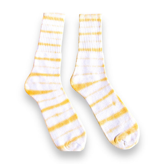Gold Striped Tie Dye Socks