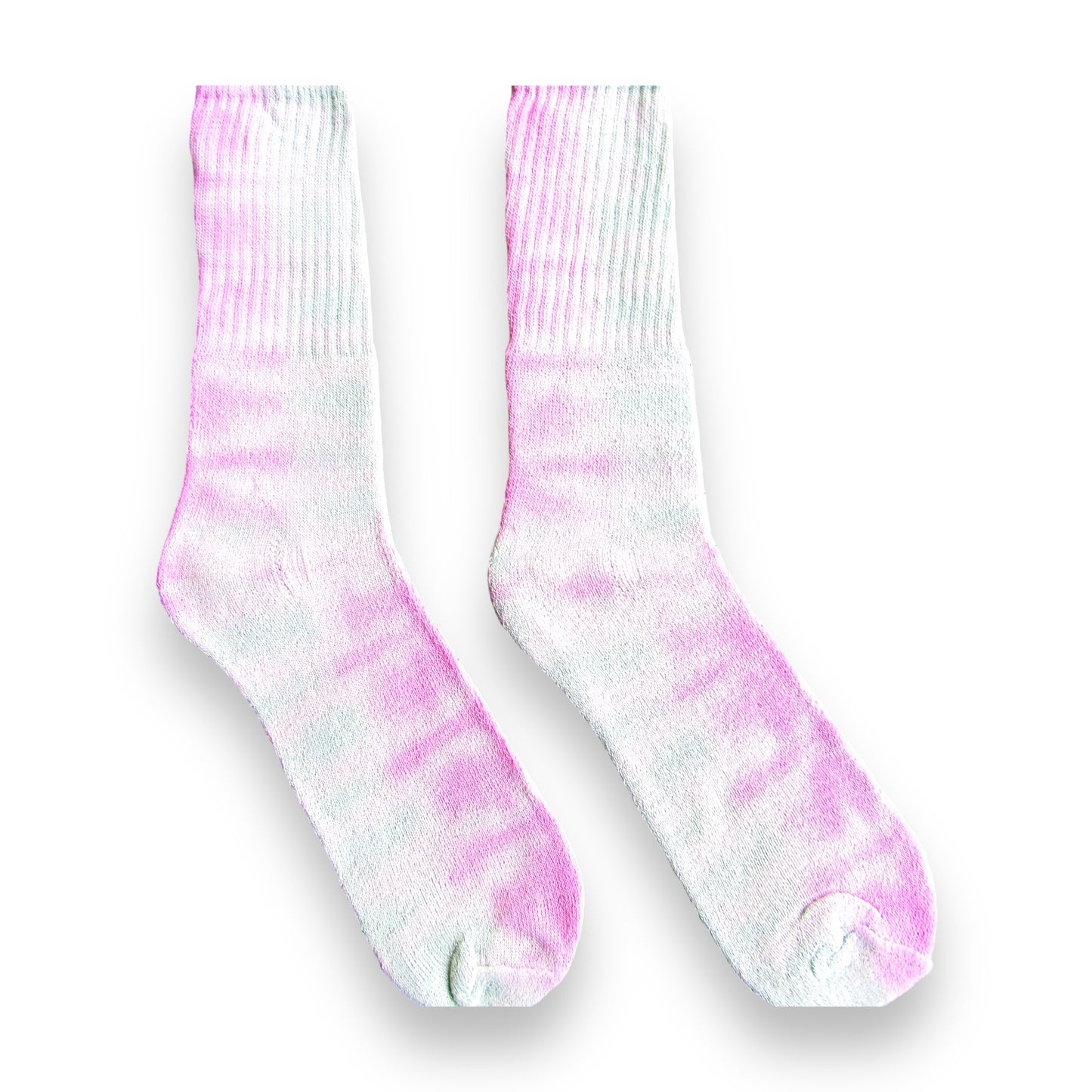 Pink & Grass Green Checkered Tie Dye Socks
