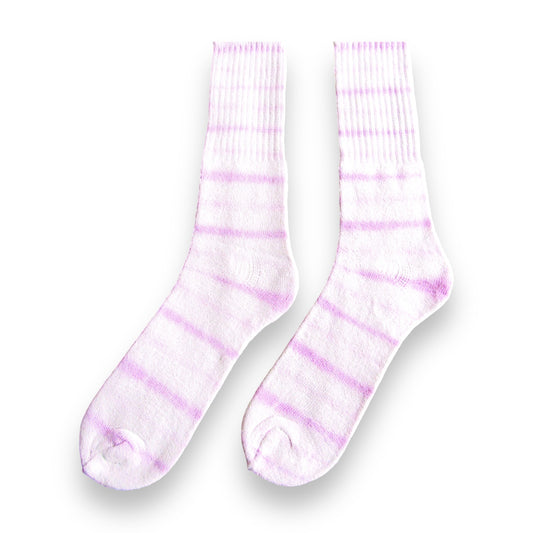 Misty Rose Striped Tie Dye Socks