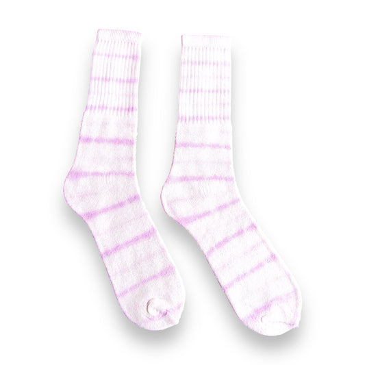 Misty Rose Striped Tie Dye Socks