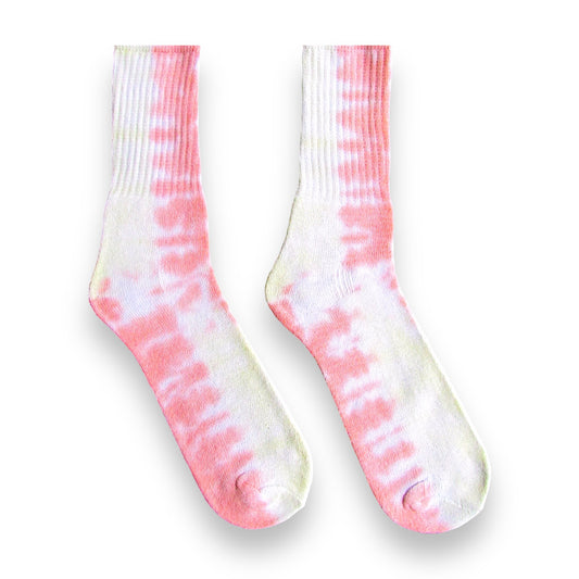 Yellow & Orange Checkered Tie Dye Socks