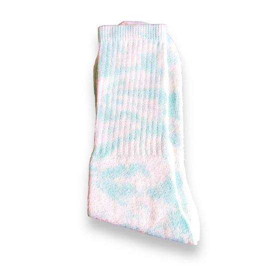 Aqua Crumple Tie Dye Socks