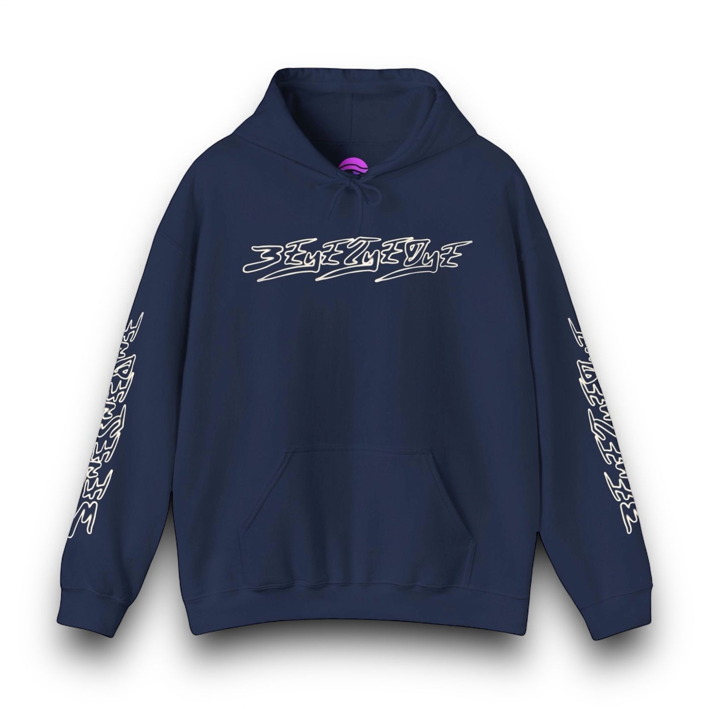 Men's 3ETD Wht Outline Logo Print Hoodie