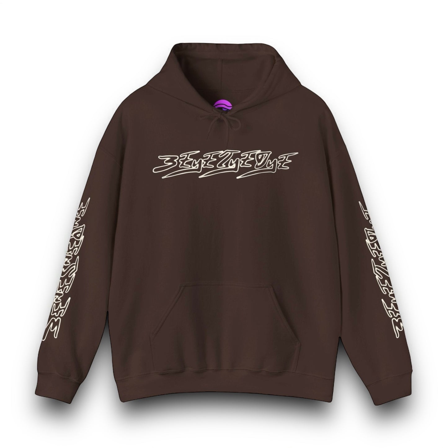 Men's 3ETD Wht Outline Logo Print Hoodie