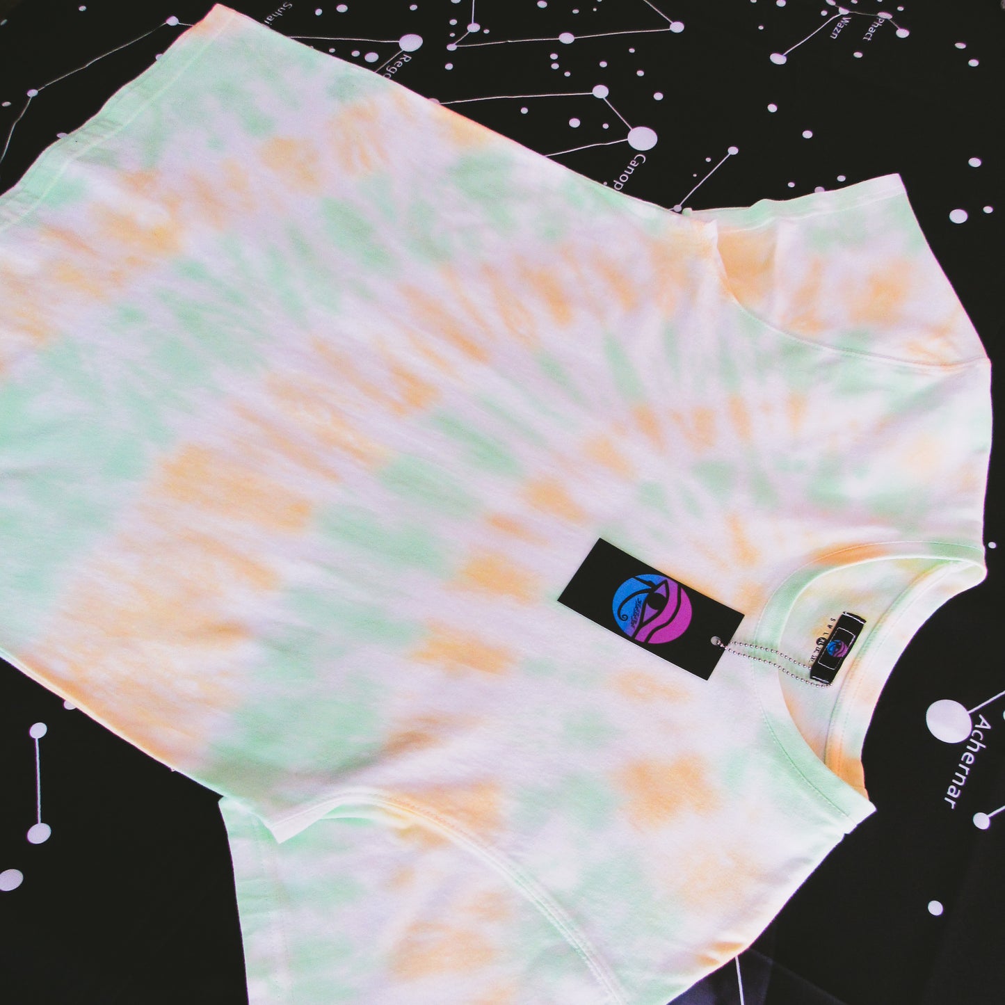 Grass Green & Yellow Sun Ray Tie Dye T Shirt