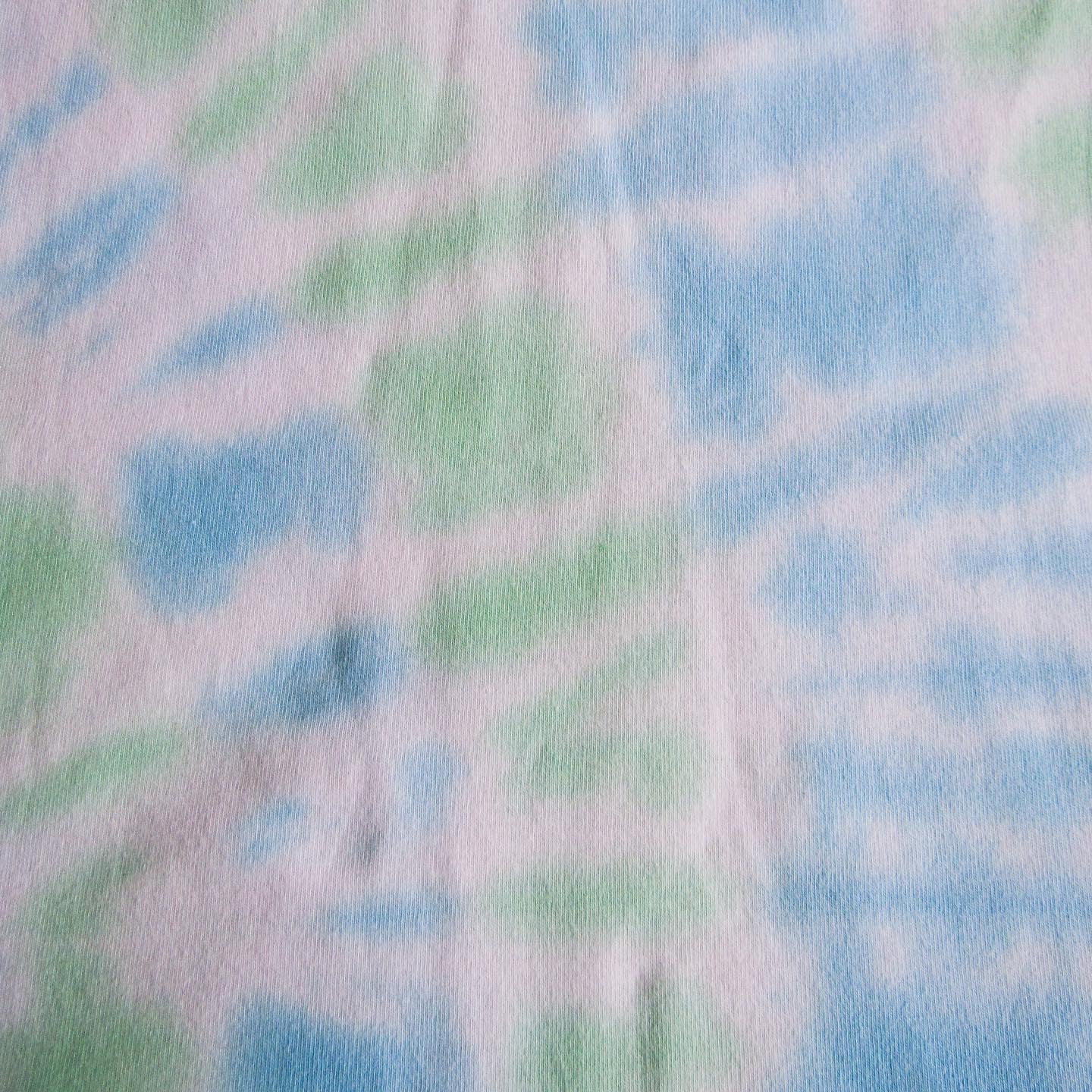 Sky Blue & Grass Green Sunburst Tie Dye T Shirt