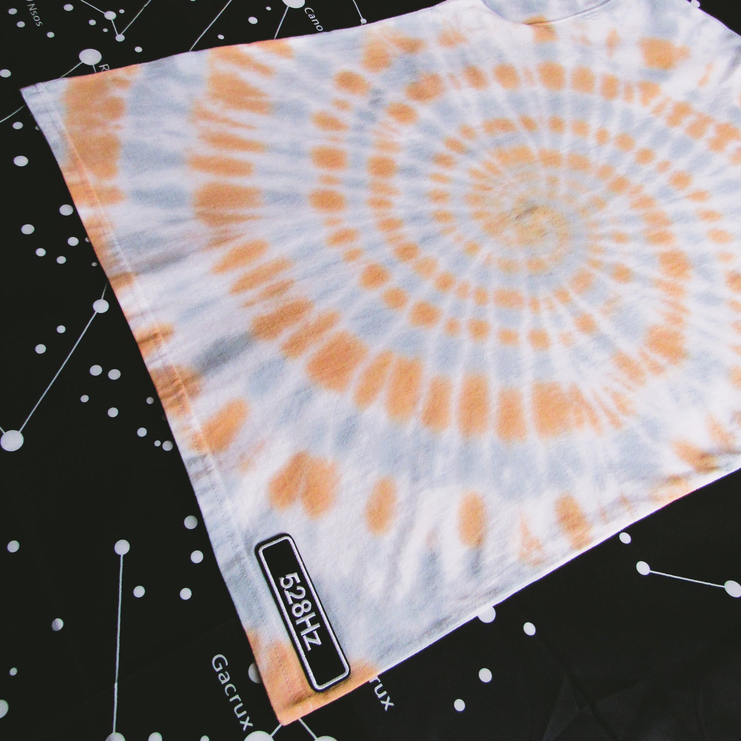 Caramel Brown & Grey Spiral Tie Dye T Shirt (528Hz)