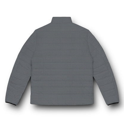 Men's “MAYA” Cymatic AOP Puffer Jacket (Dark Grey)
