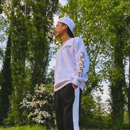 Men’s 3ETD “417” Cymatic Print Streetwear Set (White)