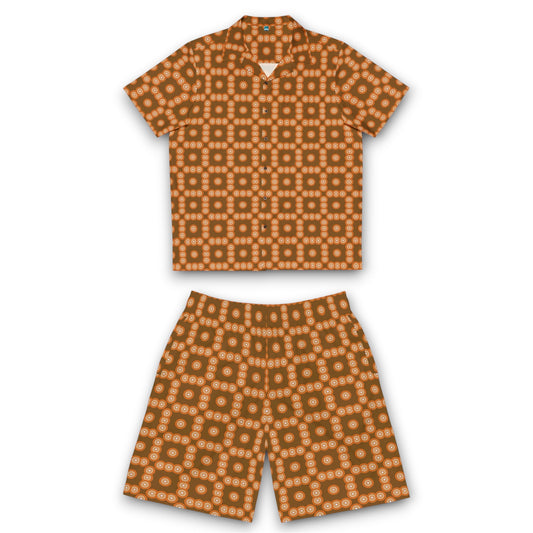 Men’s “SOL” Cymatic Check Aop Summer Set