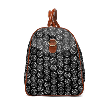 Noir STMPUNK Cymatic Aop Waterproof Pu Travel Bag (Black)