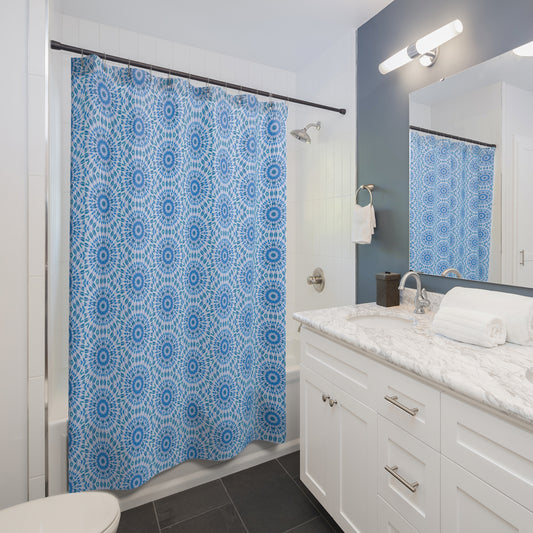 "E-VEIL I" Cymatic Print Shower Curtains