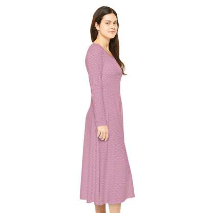 Women's "HEXA" Cymatic Aop Elegant Long Sleeve Dress
