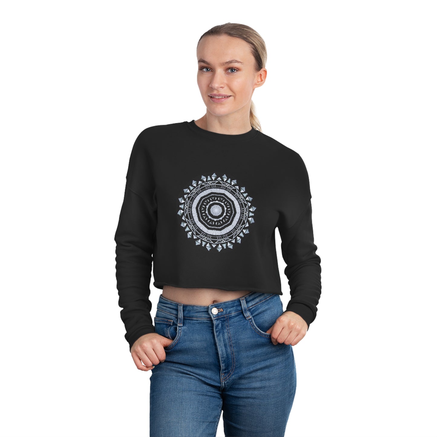 Women's Cymatic Prt Cropped Sweatshirt