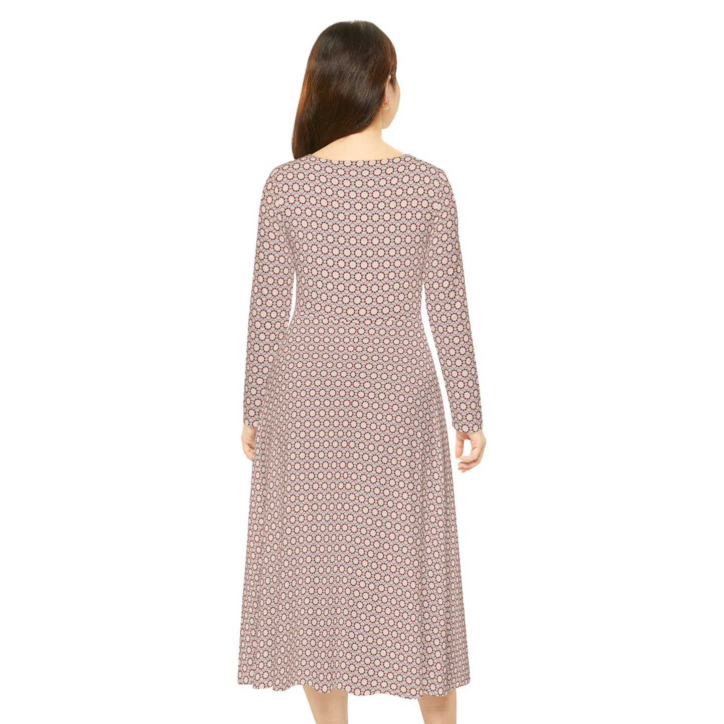 Women's "MOSAIC" Cymatic Aop Elegant Long Sleeve Dress