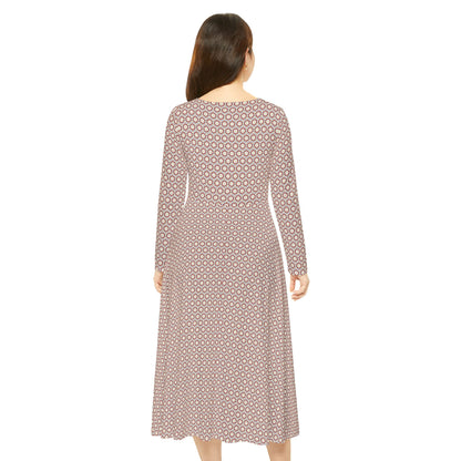 Women's "MOSAIC" Cymatic Aop Elegant Long Sleeve Dress