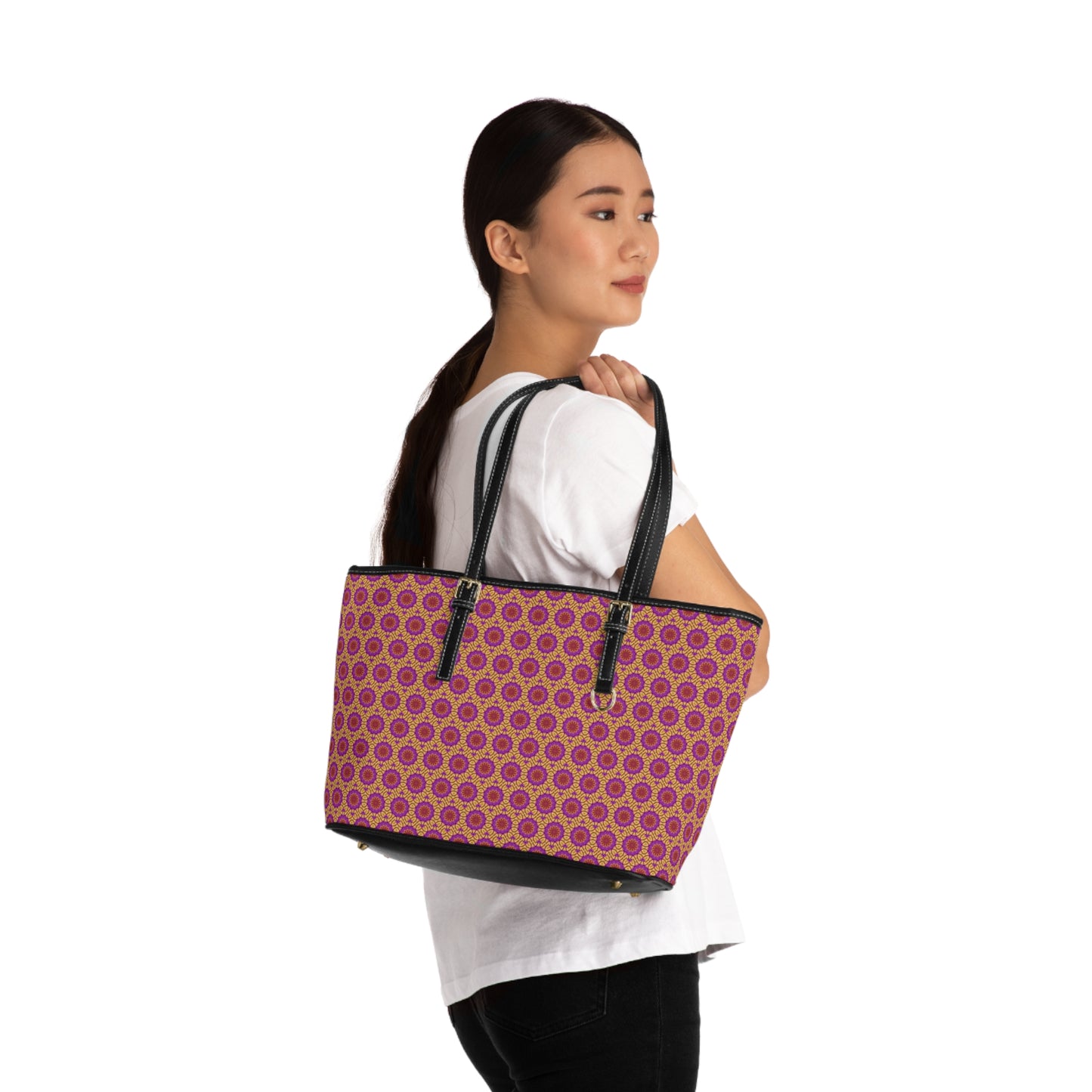 OST3OS Cymatic Aop Pu Leather Shoulder Bag