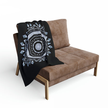 MAYA Cymatic Prt Arctic Fleece Blanket (Black)