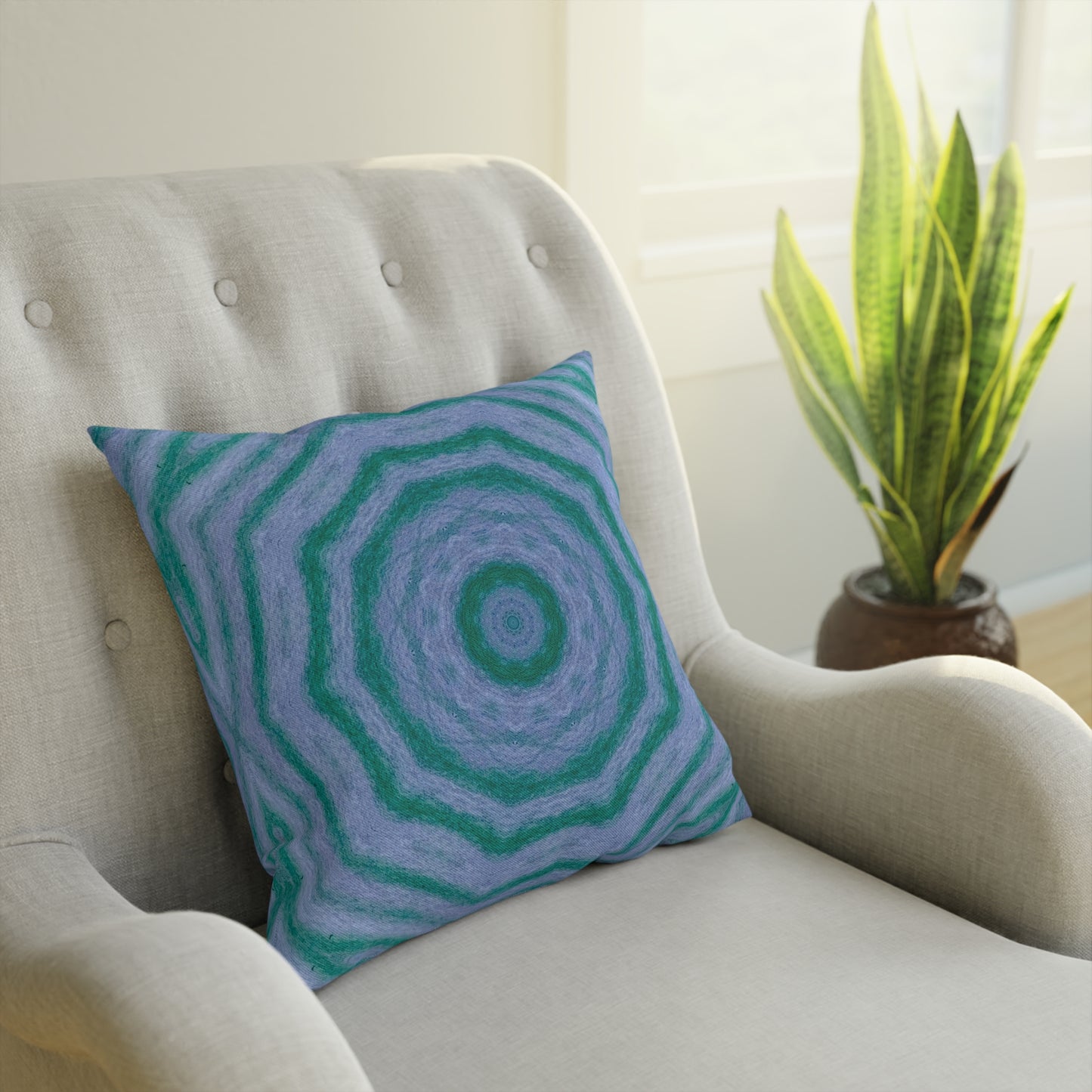 GR33N3RY Cymatic Print Cushion