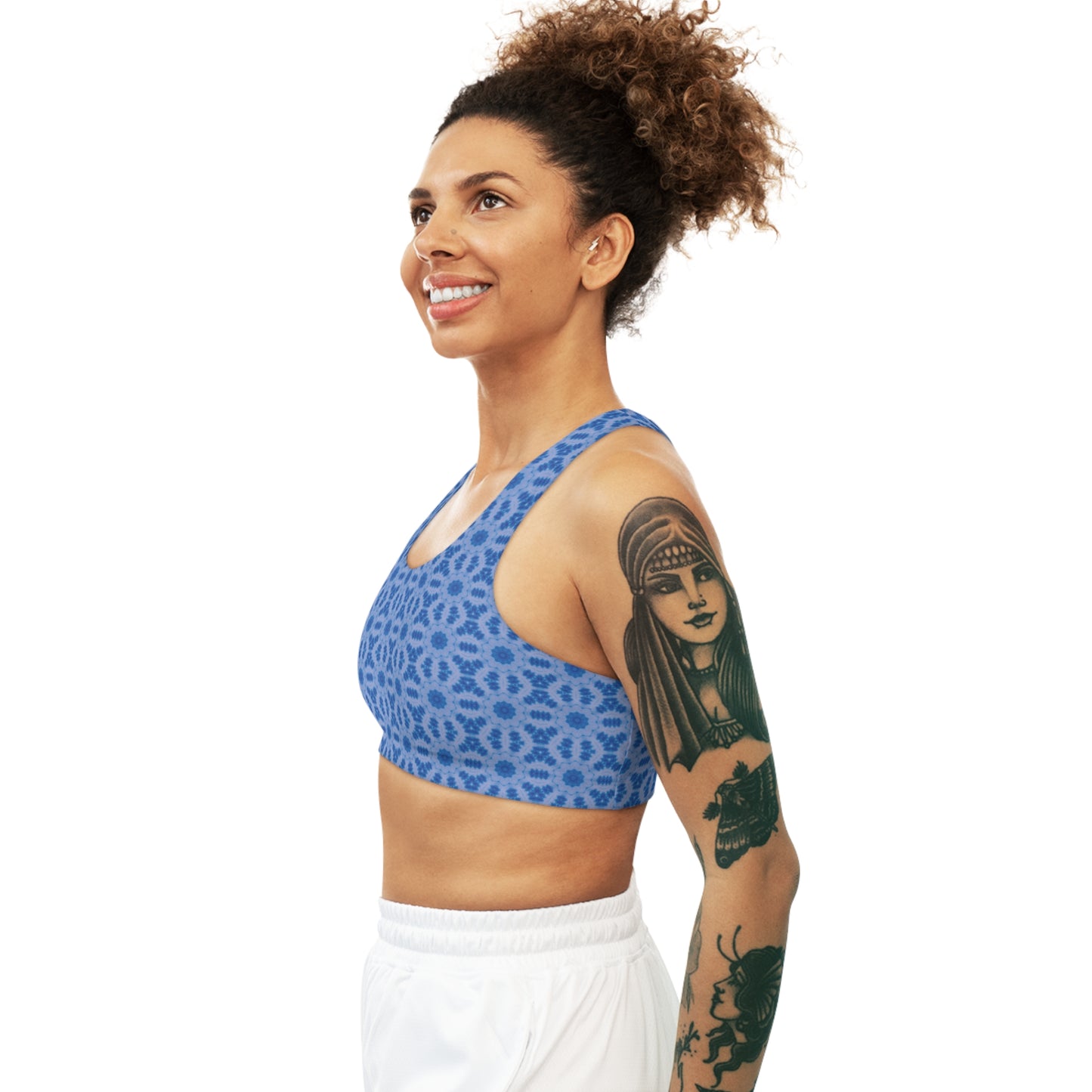 Women's Cymatic AOP Seamless Sports Bra (BLU3DR3AM)