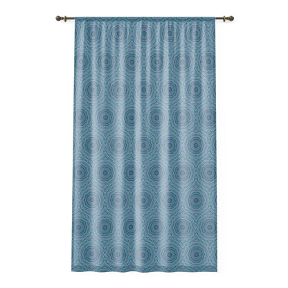 "GR33N3RY" Cymatic Print Window Curtain - Vibrant Design for Home Decor