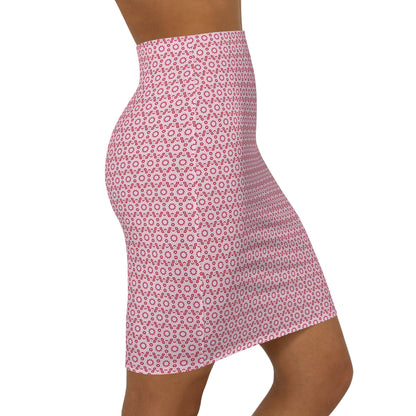 Women's Mid-Waist AOP Pencil Skirt (STAR'ED)