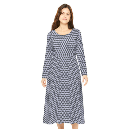 Women's "MAYA" Cymatic Aop Elegant Long Sleeve Dress