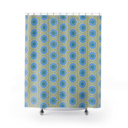 "GETA" Cymatic Print Shower Curtains