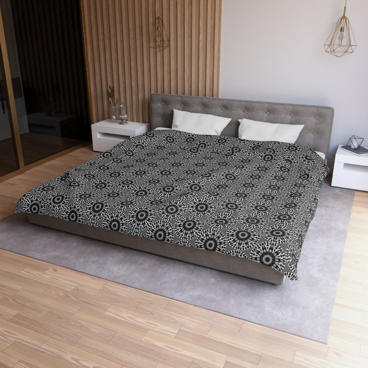 "E-VEIL EYE" Cymatic Duvet Cover (Dark Grey) - Housewarming