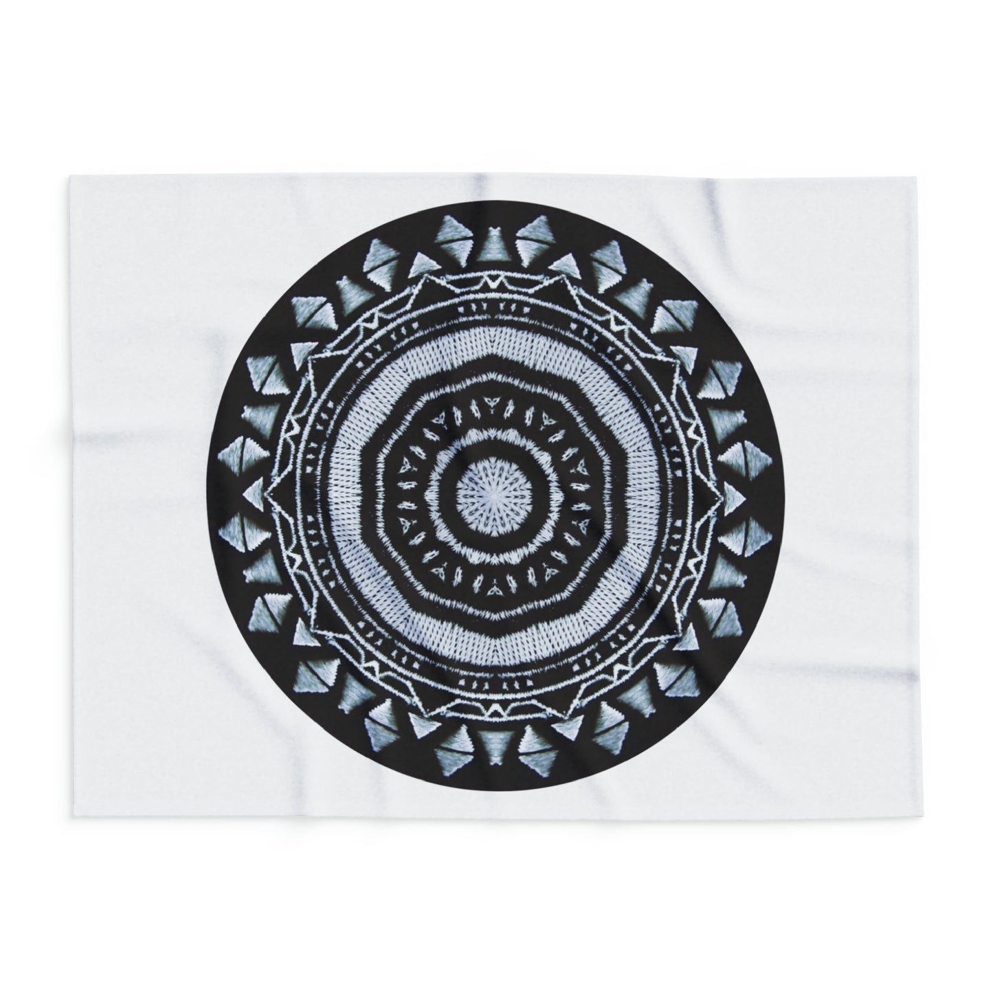 MAYA Cymatic Prt Arctic Fleece Blanket (White)