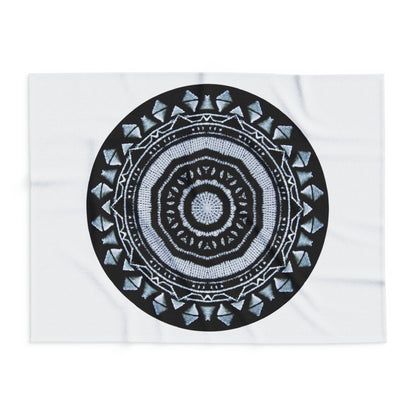 MAYA Cymatic Prt Arctic Fleece Blanket (White)