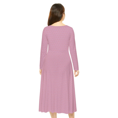 Women's "HEXA" Cymatic Aop Elegant Long Sleeve Dress