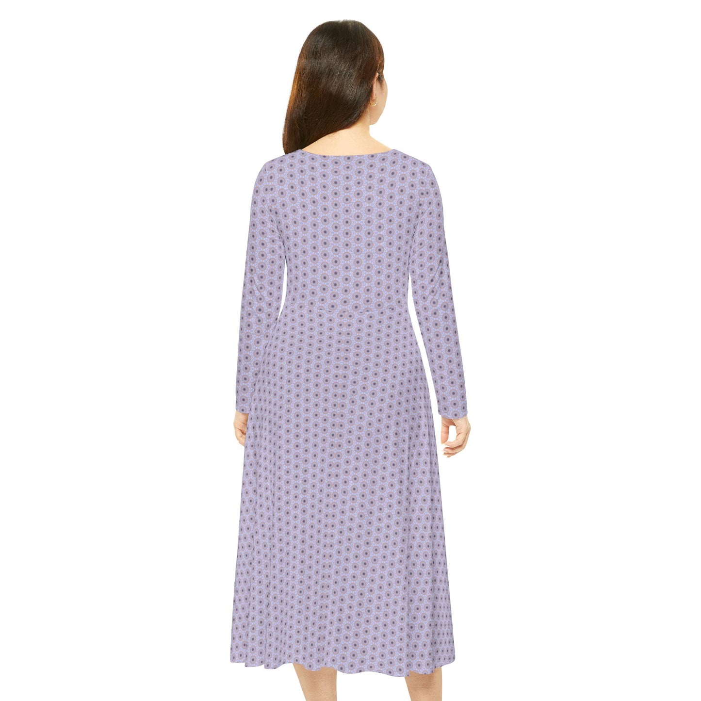 Women's "TETRA" Cymatic Aop Elegant Long Sleeve Dress