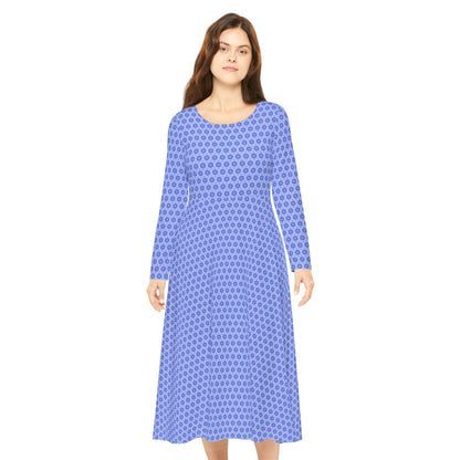 Women's "LOTUS" Cymatic Aop Elegant Long Sleeve Dress