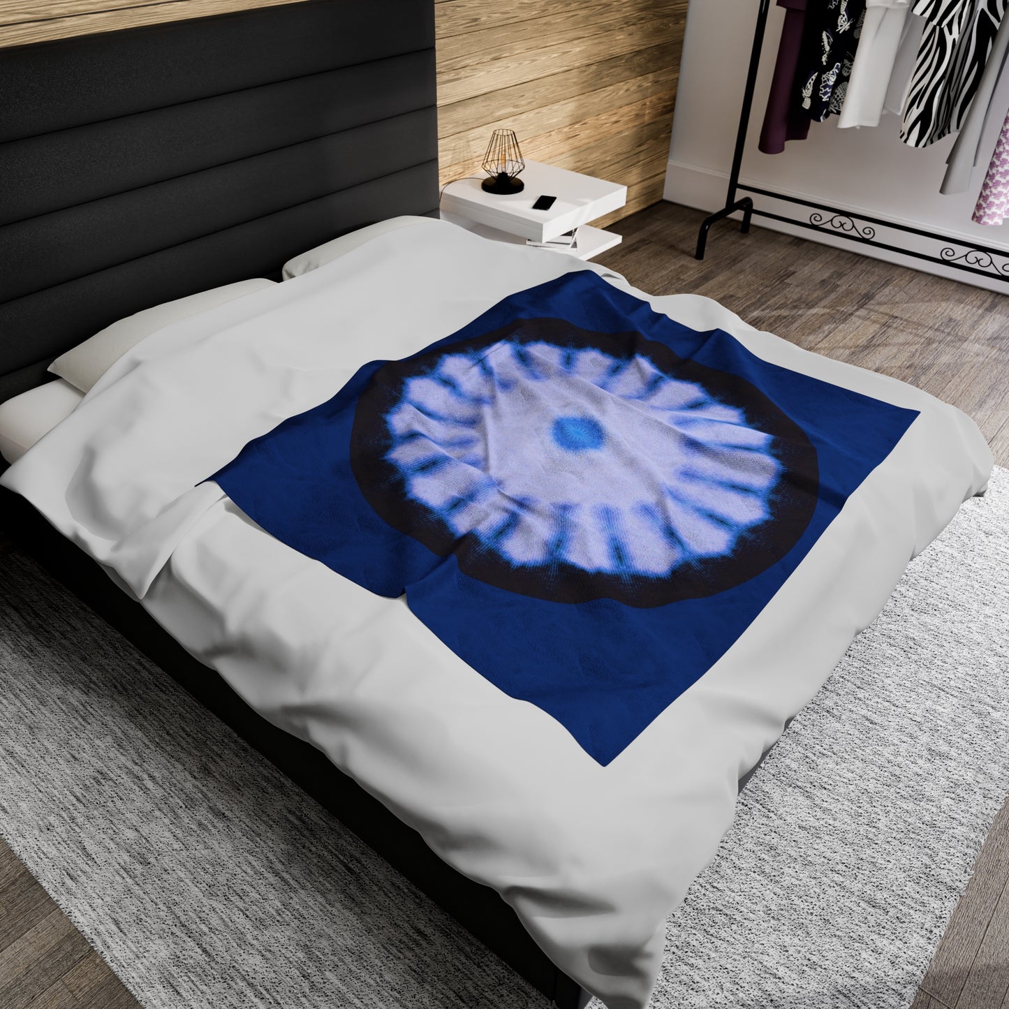 Kaleido47 Cymatic Velveteen Plush Blanket (SNWFLK)
