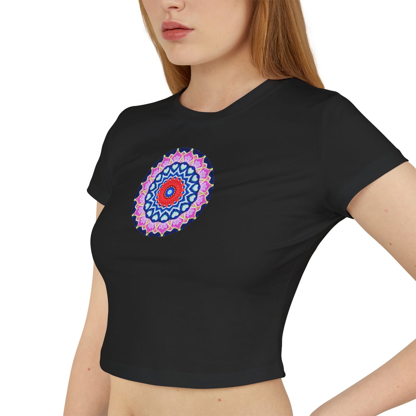 Women's "DECA" Cymatic Print Baby Tee