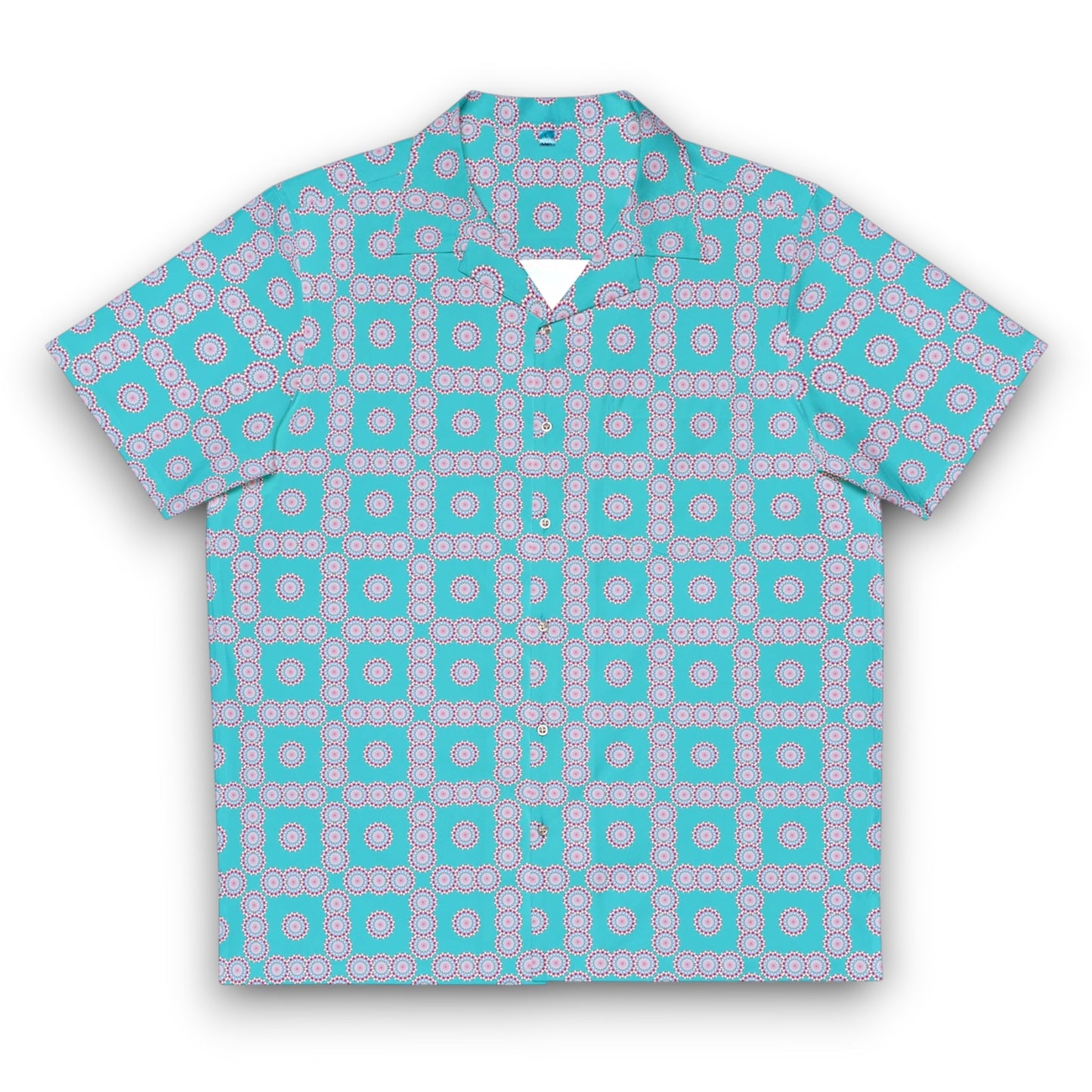 Men's "HYP3R" Cymatic Check Aop Boxy Shirt (Turquoise)
