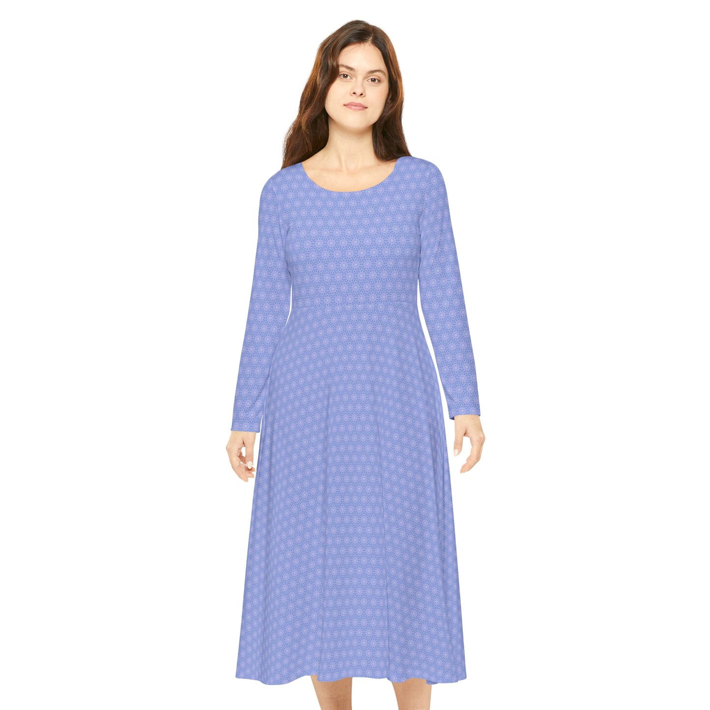 Women's "SiRiUS" Cymatic Aop Elegant Long Sleeve Dress