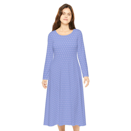 Women's "SiRiUS" Cymatic Aop Elegant Long Sleeve Dress