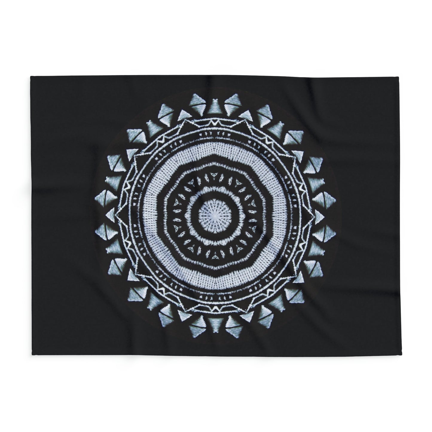 MAYA Cymatic Prt Arctic Fleece Blanket (Black)