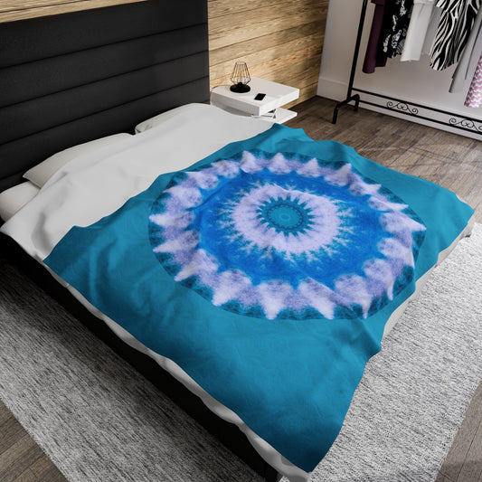 E-VEIL EYE 2 Cymatic Velveteen Blanket (Turquoise)