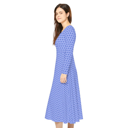 Women's "LOTUS" Cymatic Aop Elegant Long Sleeve Dress