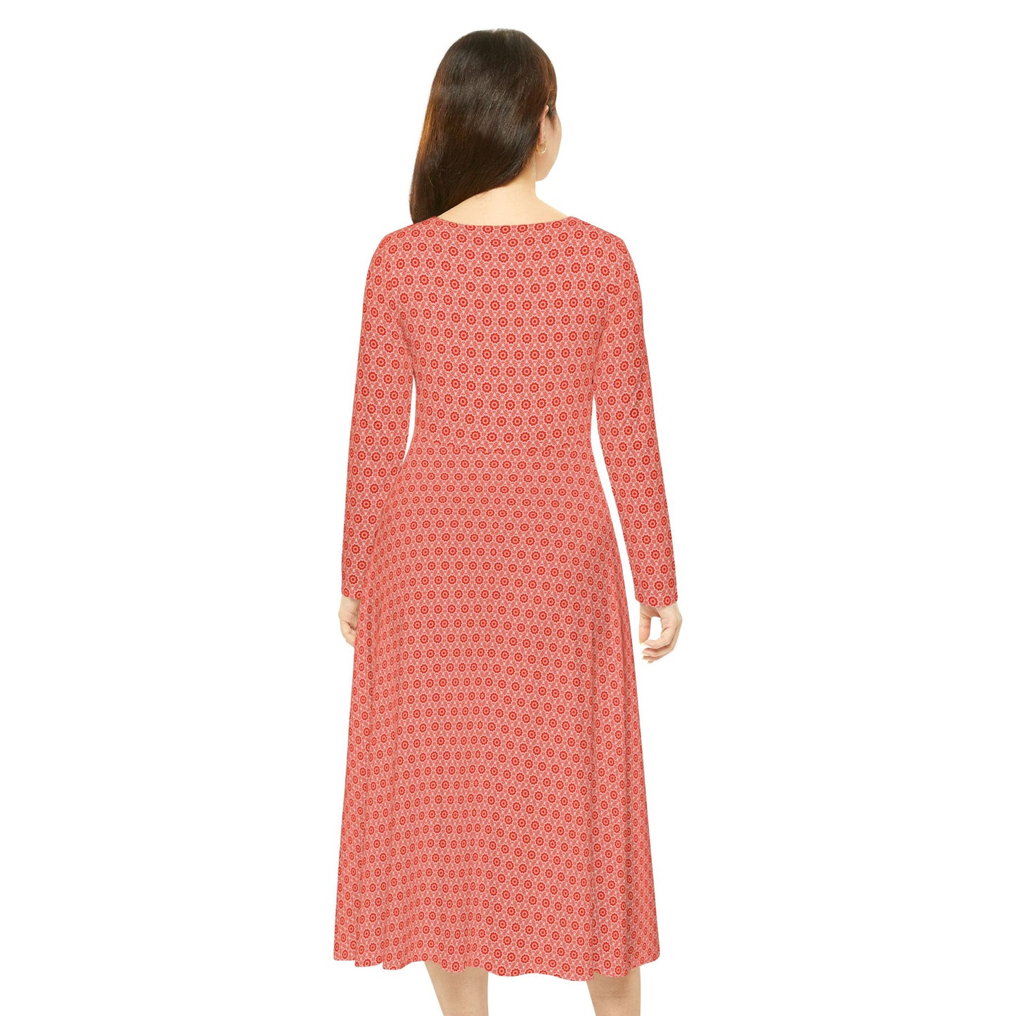 Women's "SACRAL" Cymatic Aop Elegant Long Sleeve Dress