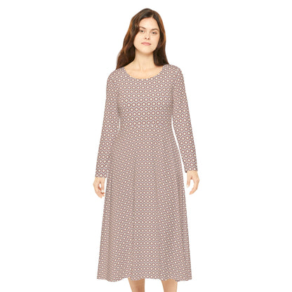 Women's "MOSAIC" Cymatic Aop Elegant Long Sleeve Dress