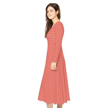 Women's "SACRAL" Cymatic Aop Elegant Long Sleeve Dress