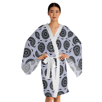 Women’s "MAYA" Cymatic Print Long Sleeve Kimono Robe