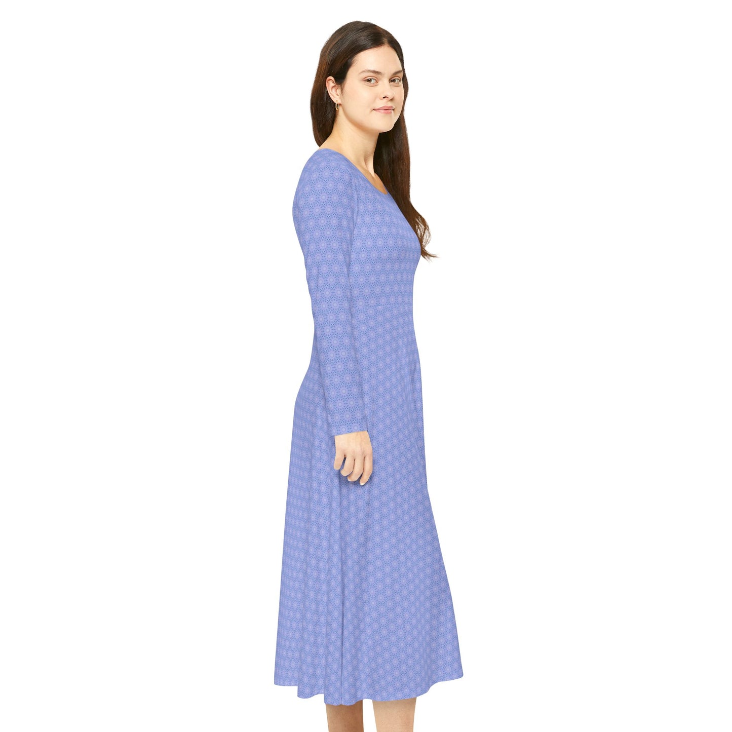 Women's "SiRiUS" Cymatic Aop Elegant Long Sleeve Dress